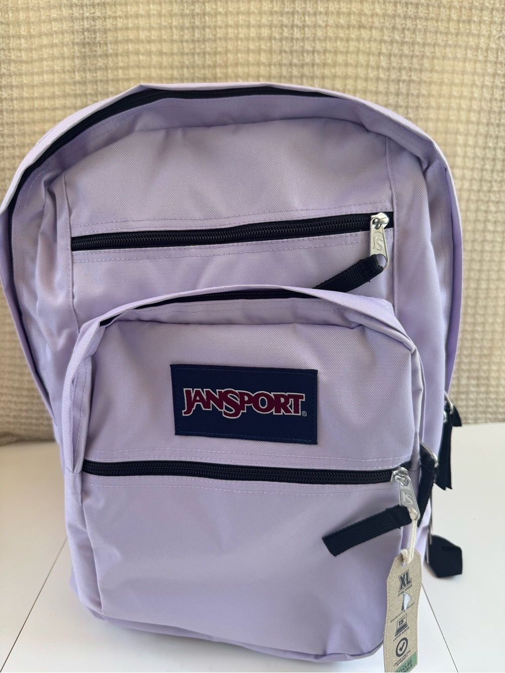 Jansport Lavender Backpack with Navy Logo